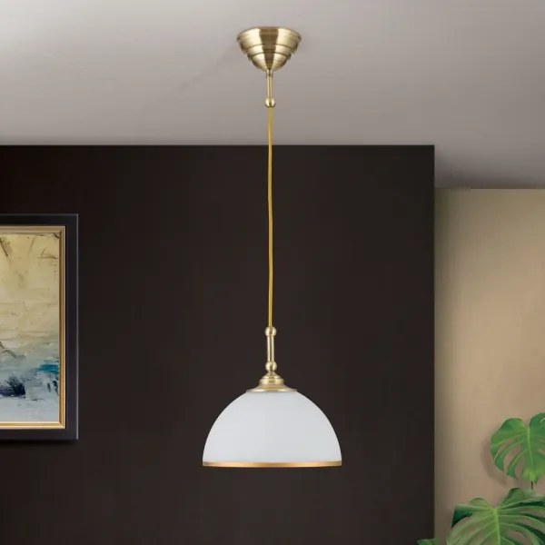 Orion HL 6-1808/1 - Csillár zsinóron OLD LAMP 1xE27/40W/230V fehér/réz