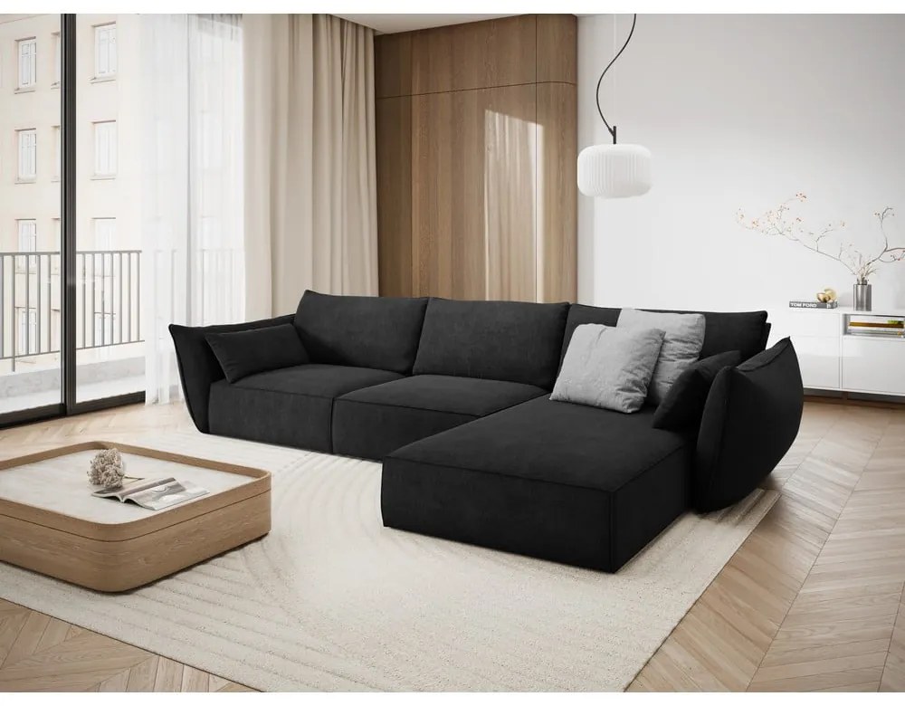 Sötétszürke sarokkanapé (jobb oldali) Vanda – Mazzini Sofas