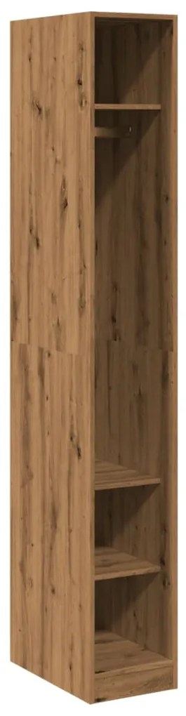 kézműves tölgy színű szerelt fa ruhásszekrény 30 x 50 x 200 cm