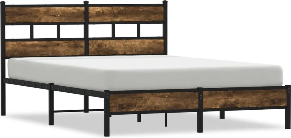 vidaXL sonoma tölgy színű fejtámlás ágykeret matrac nélkül 160x200 cm