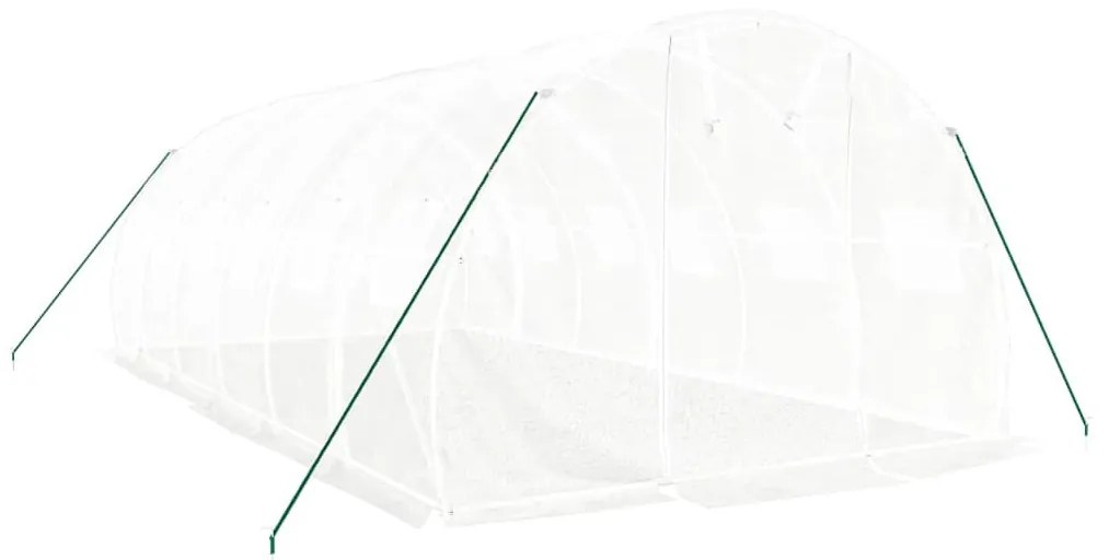 fehér acélvázas melegház 18 m² 6 x 3 x 2 m