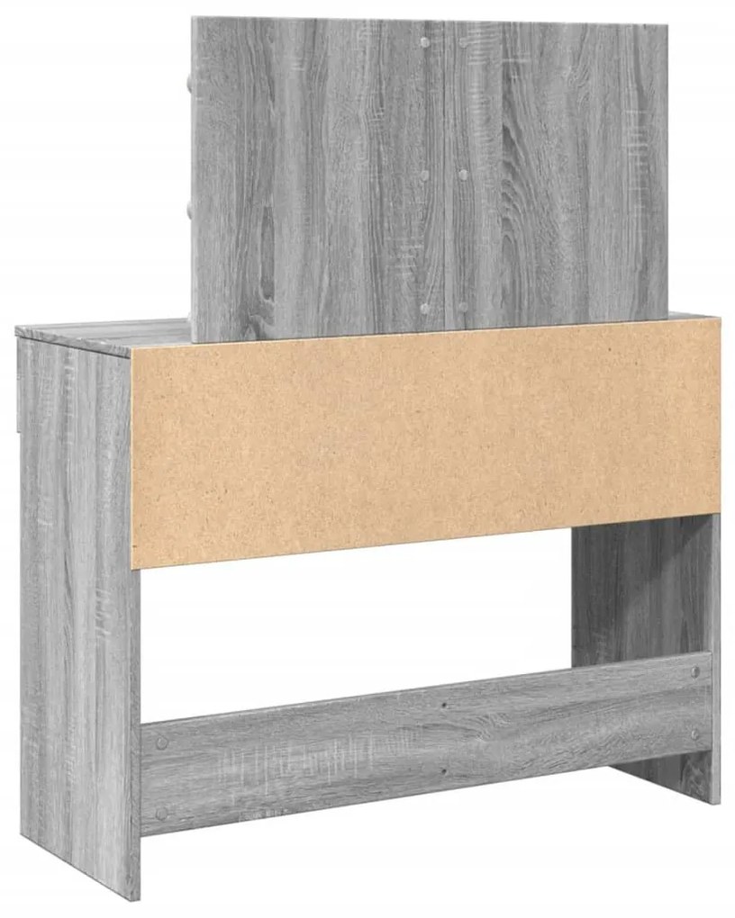 szürke sonoma színű fésülködőasztal LED-del 100 x 40 x 120 cm