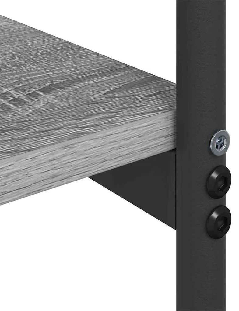 Konzolasztal polcokkal Szürke sonoma 101 x 35 x 80.5 cm Faanyag