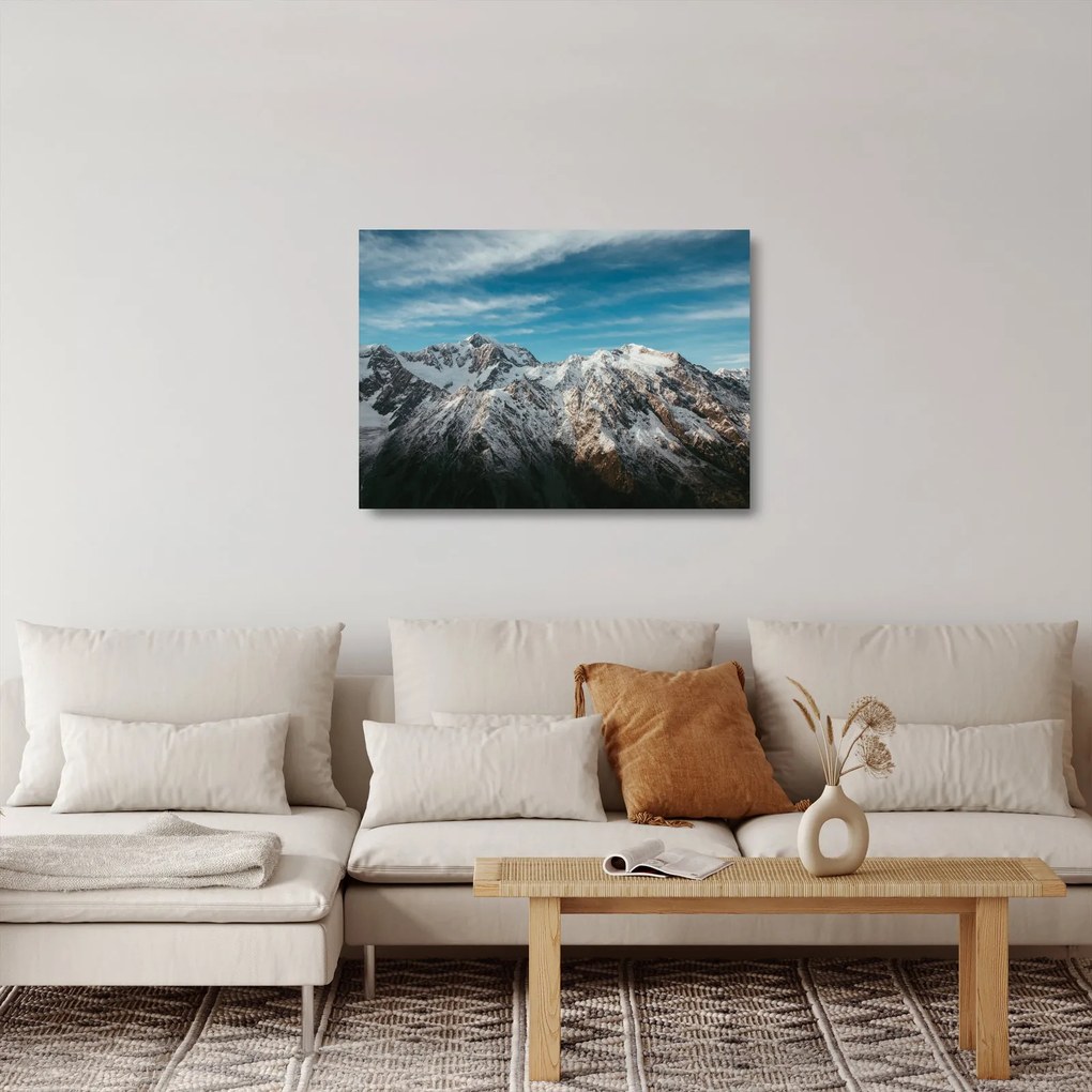 Havas csúcsok képe, Fiordland (üvegen) (70x50 cm)