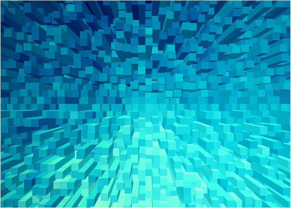 Absztrakt kocka kép (üvegen) (70x50 cm)