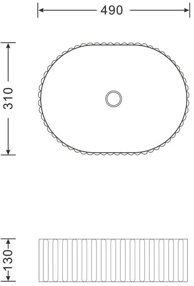 Sapho - Ráültethető mosdókagyló PICOBELLO 49x31 cm kerámia/fehér