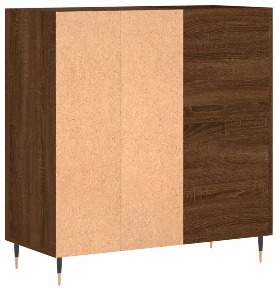 barna tölgy színű szerelt fa hanglemezszekrény 84,5x38x89 cm