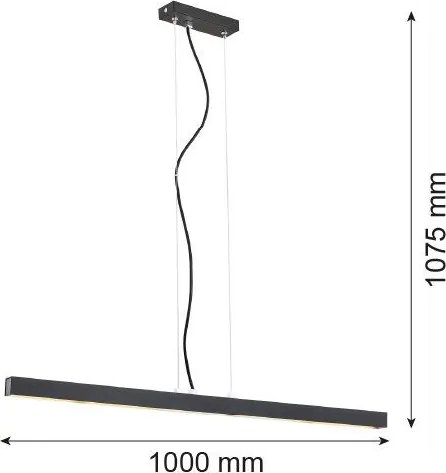 ARGON 3951 VERMONT Modern Led Függesztett Lámpa Fekete LED IP20