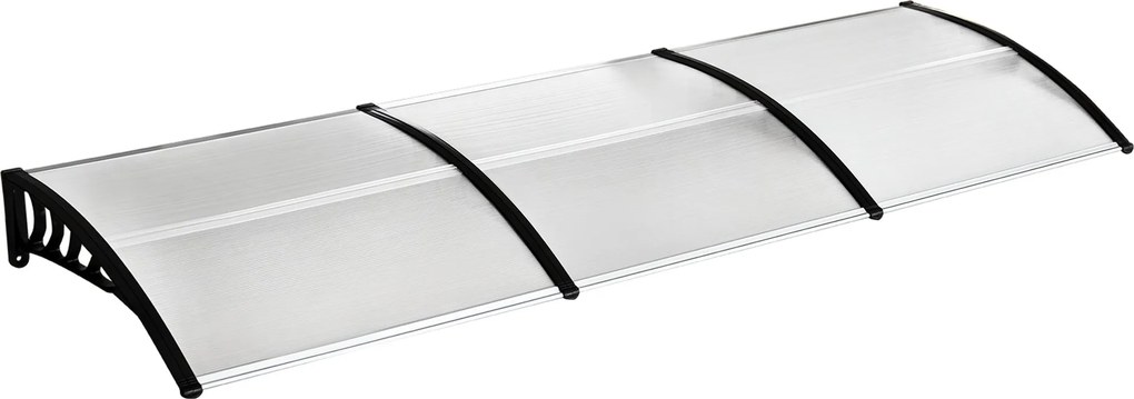 Outsunny Ajtóernyő Napernyő 90 x 295 cm, Ívelt Napernyő UV Védelemmel, Elülső Ajtóernyő Polikarbonát Esővédő Kültéri Használatra, Fehér | Aosom