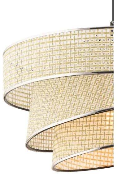 Kábeles csillár COUPER 1xE27/60W/230V, krémszínű/fényes króm