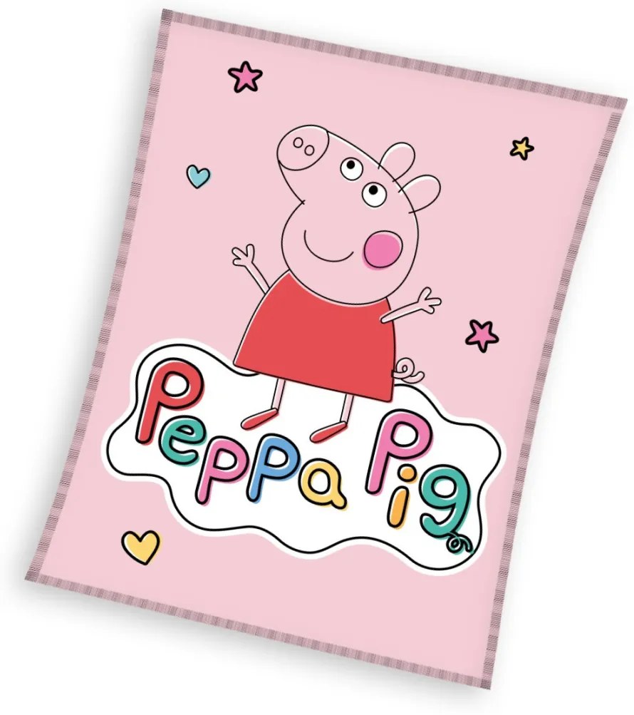 Peppa malac Happy coral fleece polár takaró 110x140cm