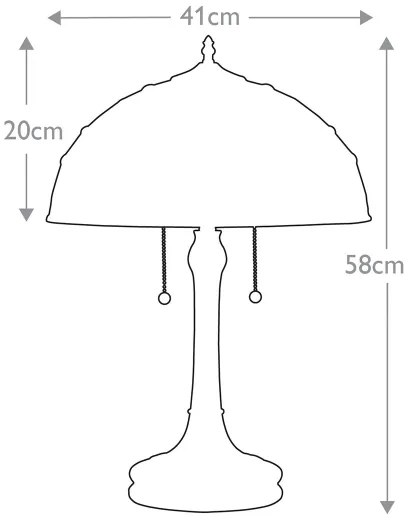 Quoizel QZ-KAMI-TL - Asztali lámpa Tiffany KAMI 2xE27/60W/230V