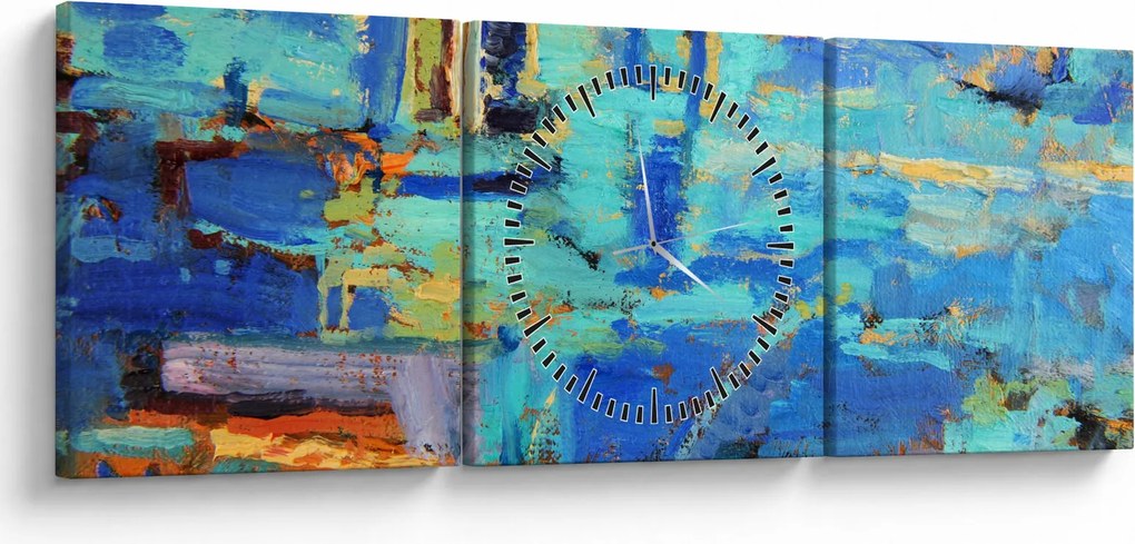 Kép - Absztrakt olajfestmény (órával) (90x30 cm)
