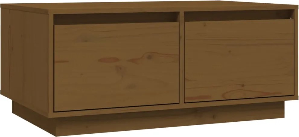vidaXL mézbarna tömör fenyőfa dohányzóasztal 80 x 50 x 35 cm