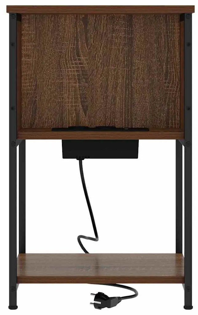 Éjjeliszekrény polcokkal barna tölgy 40 x 40 x 61 cm Faanyag