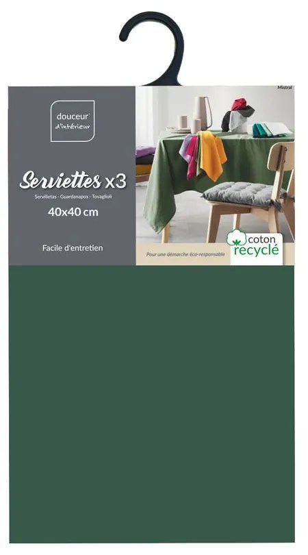 Szalvéta szett 3 db-os 40x40 cm Mistral – douceur d'intérieur