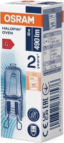10 darabos csomag HALOPIN G9 sütőizzók 40W/230V 2700K - Osram
