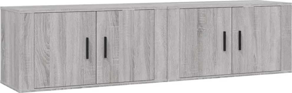 vidaXL 2 db szürke sonoma falra szerelhető TV-szekrény 80x34,5x40 cm