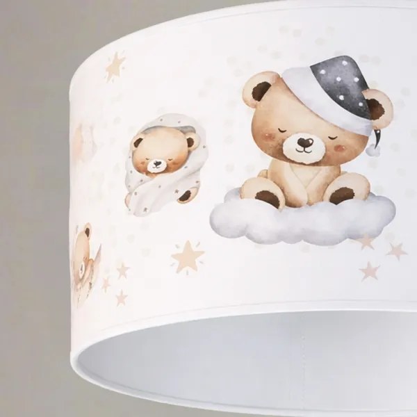 Brilagi - LED zsinóros gyerekszobai csillár BOBO 1xE27/60W/230V átm. 35 cm fehér/mackókkal