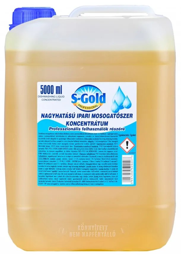 S-GOLD Professional ipari mosogatószer koncentrátum 5 Liter
