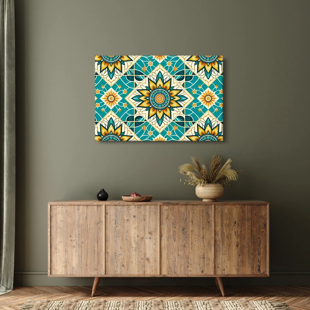 Kép - Türkiz minta (90x60 cm)