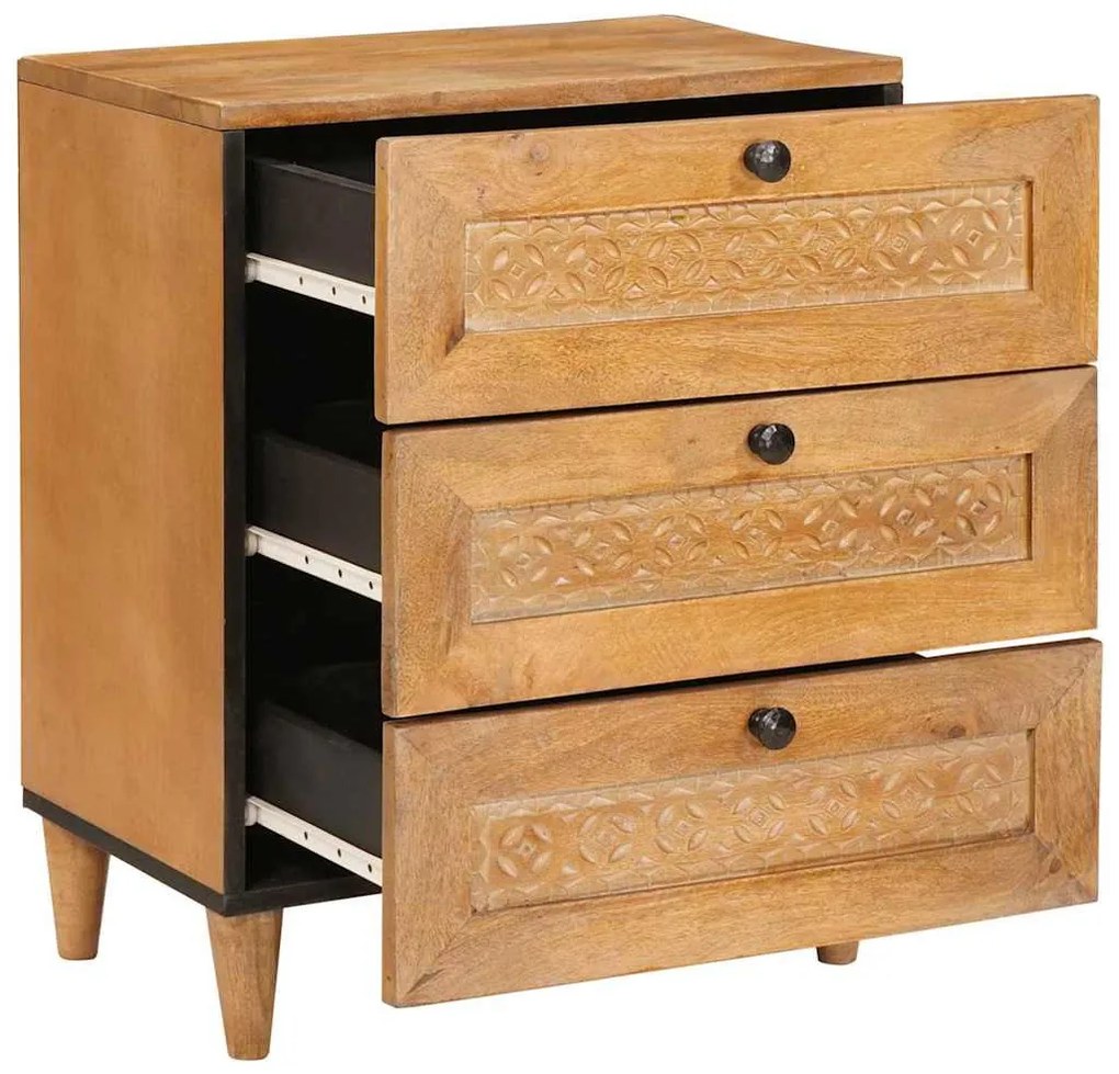 vidaXL Éjjeliszekrény Világos Barna 50 x 33 x 62 cm Tömör akácfa