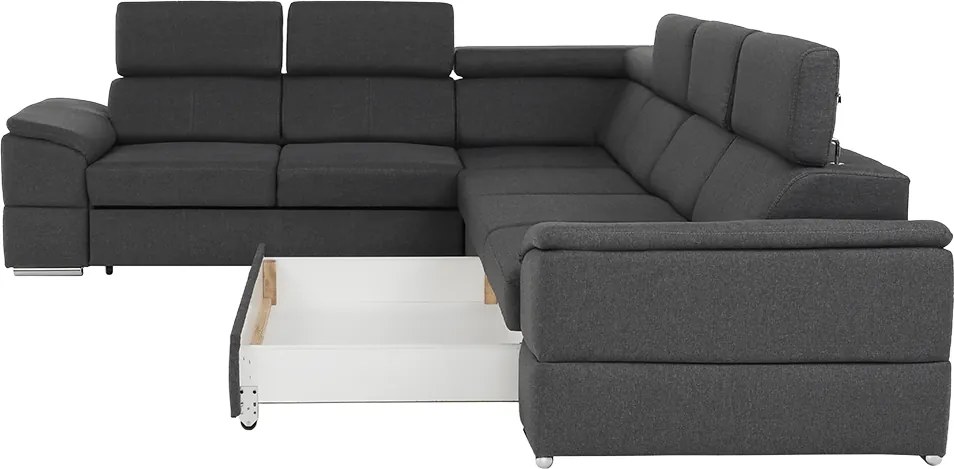 Sarok ülőgarnitúra, szürke, SEGORIA LUX