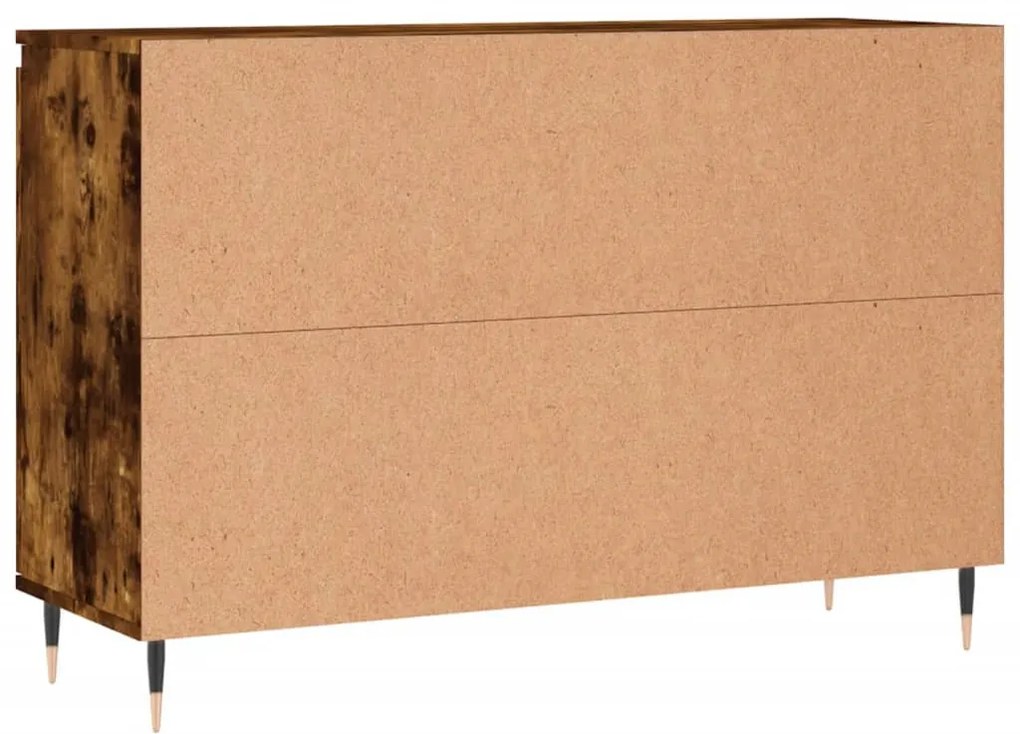 füstös tölgy színű szerelt fa tálalószekrény 101,5 x 35 x 70 cm