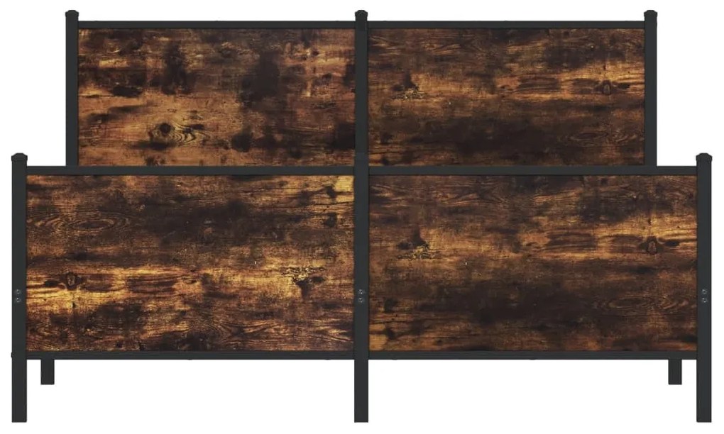 füstös tölgy színű fém ágykeret matrac nélkül 140 x 190 cm