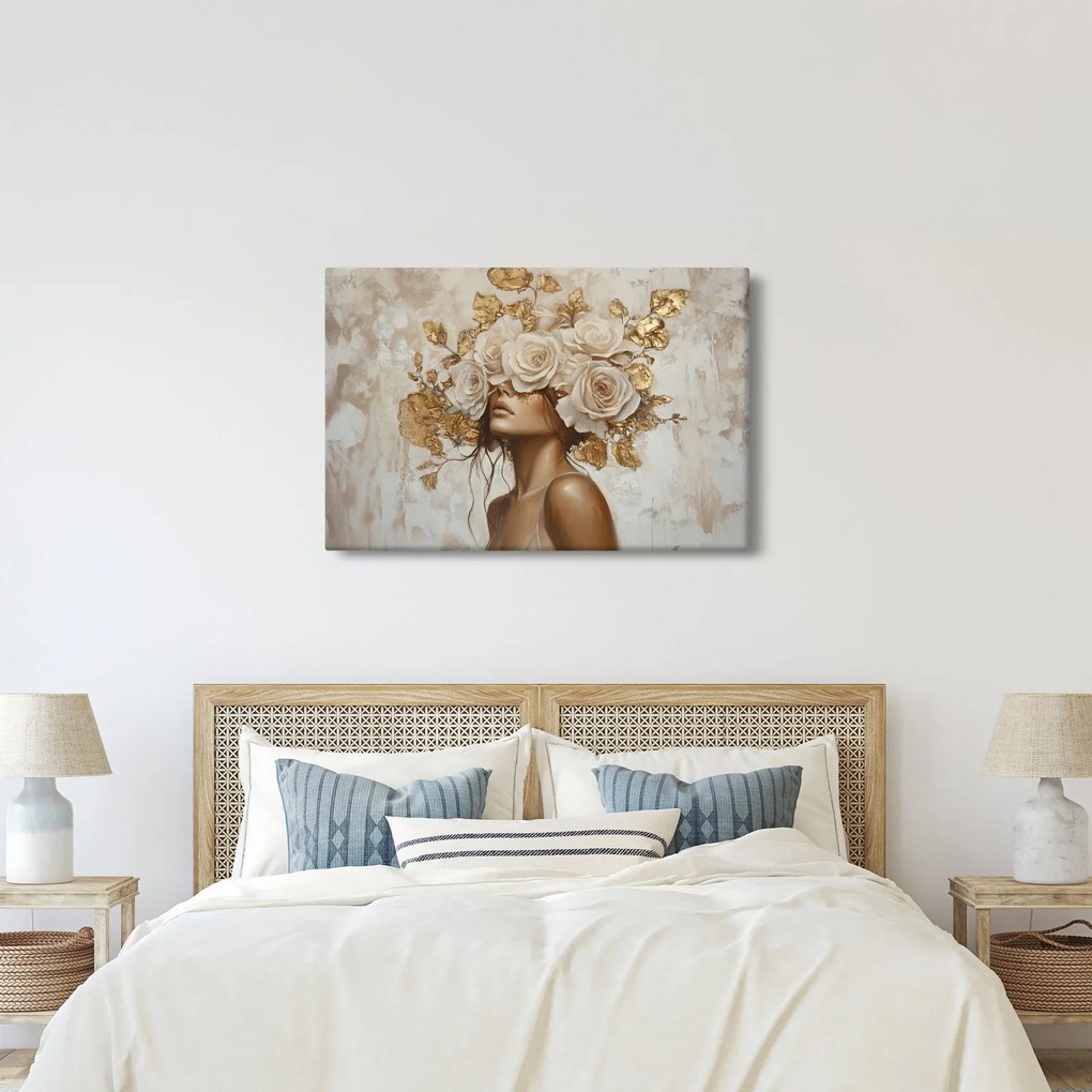 Kép - Lány rózsákkal (90x60 cm)