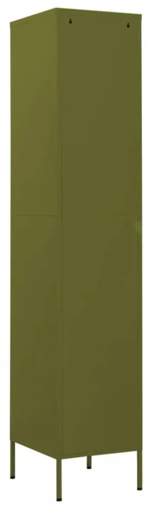 olívazöld acél zárható szekrény 35 x 46 x 180 cm