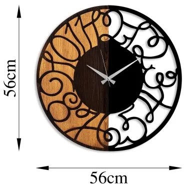 Fali óra 56 cm átmérő, 1xAA, fa/fém kivitel