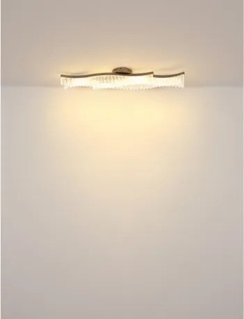 Globo 67348DG Mennyezeti lámpa, fém arany színű matt, átlátszó akril kristályok, HxSzxM: 1080x180x130mm, tartozék: LED 35W 230V, 4480lm forrás, 1560lm kimenet, 3200K