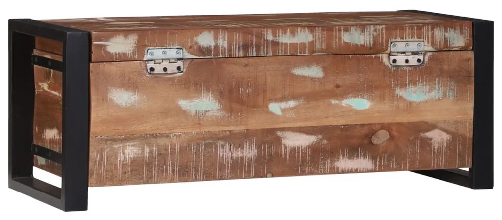 Tároló ládák 80x30x30cm Tömör Újrahasznosított Fa és Fém