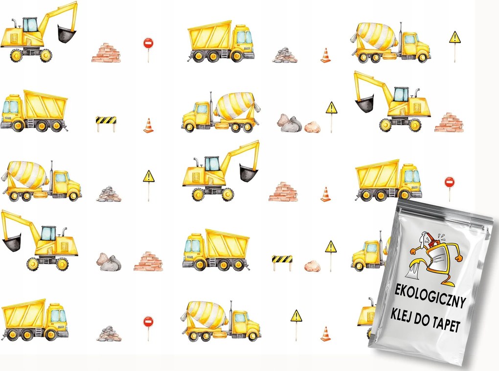 Fotótapéta Flizelina Építőipari Járművek Betonkeverő Gépek 250x175 ragasztó