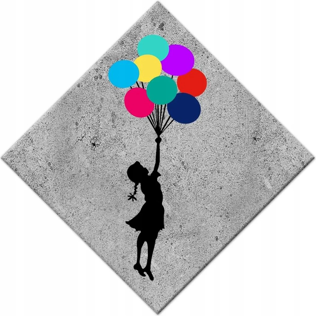Vászonkép 42x42 Banksy Szivárványos elragadtatás