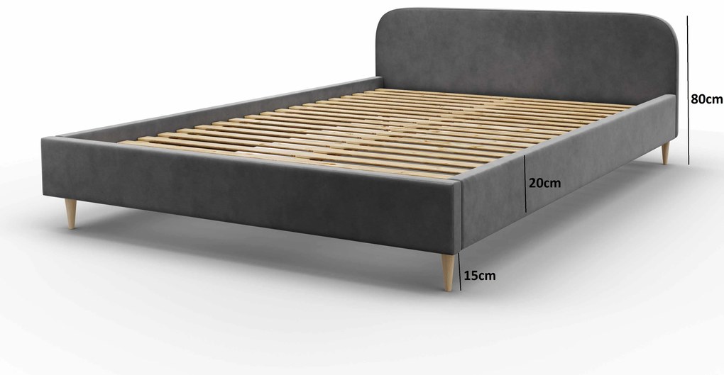 Egyszemélyes ágy 120 cm Lon (világoskék) (ágyrács és tárolóhely nélkül). 1047063