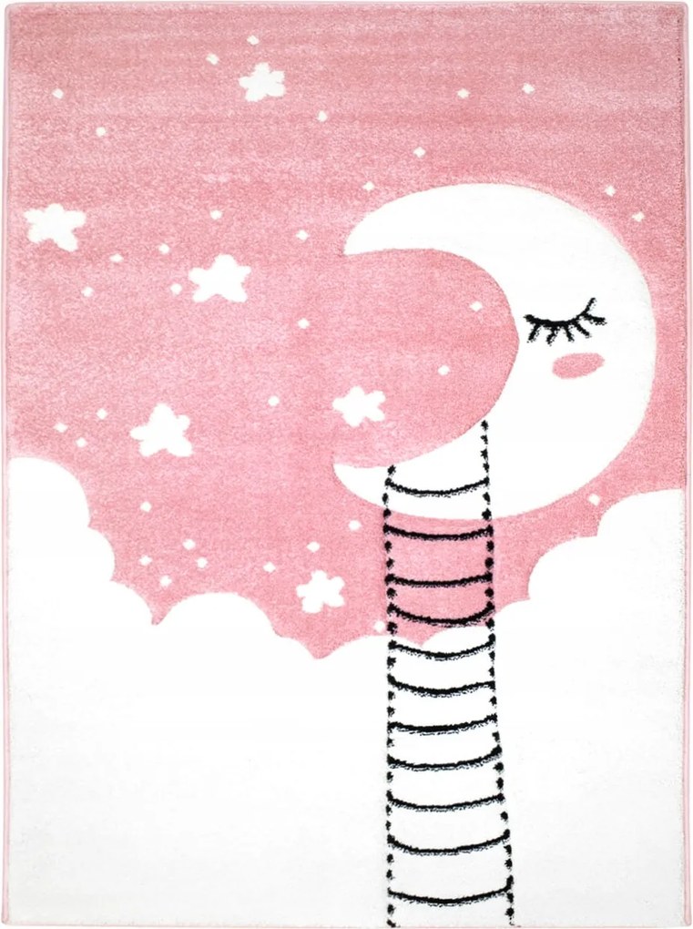 Gyerekszőnyeg Rózsaszín Hold Vastag ,Kivágott 120x170cm