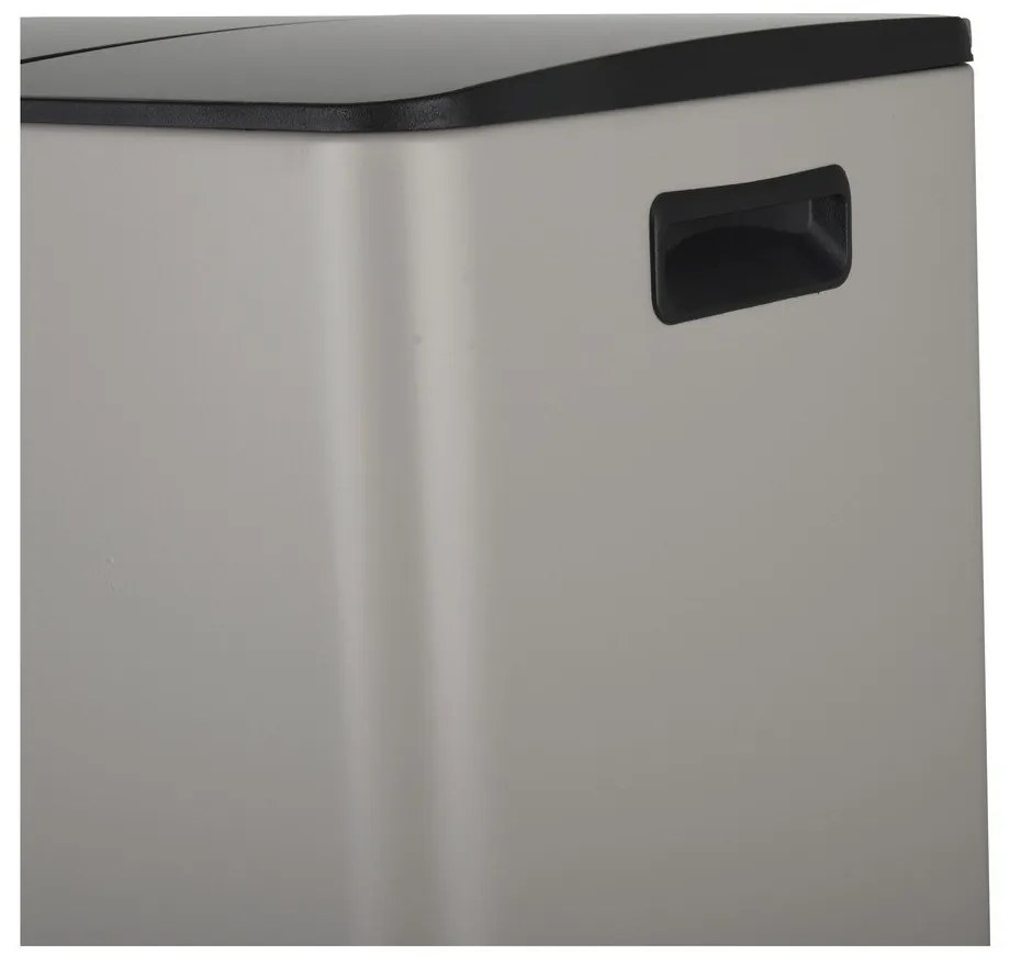 Szürkésbarna acél szelektív pedálos szemetes 2x30 l Aliya – Spirella