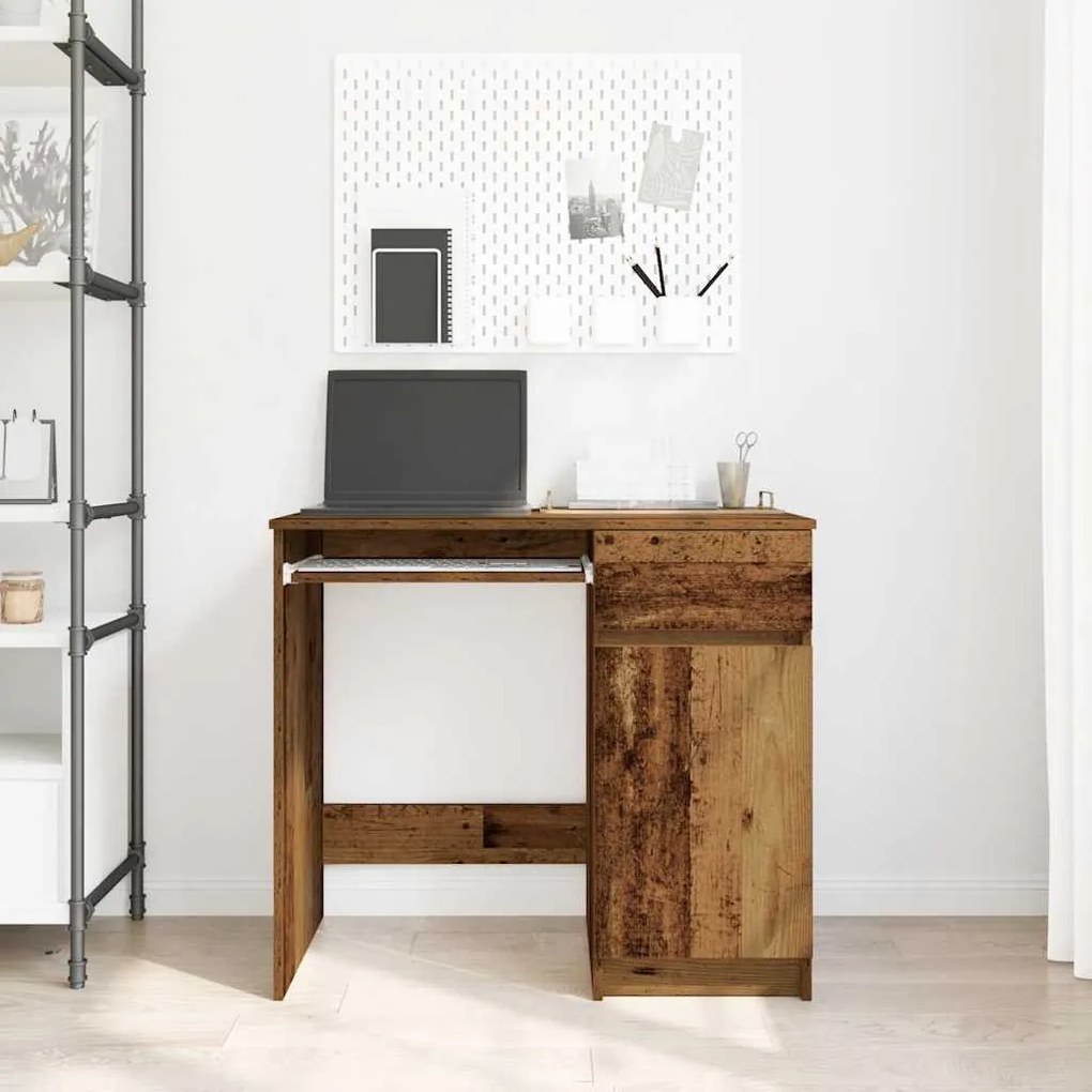 antik fa szerelt fa íróasztal 86x49x76 cm