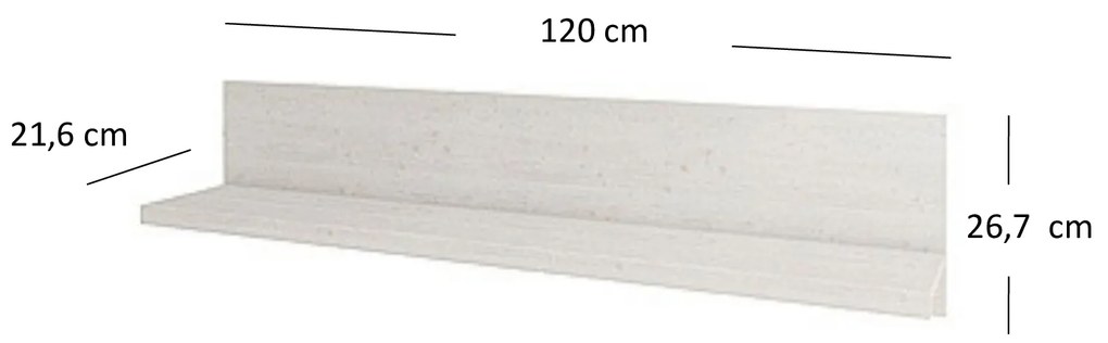 Polc Marlene (vintage fenyőfa). 1053033