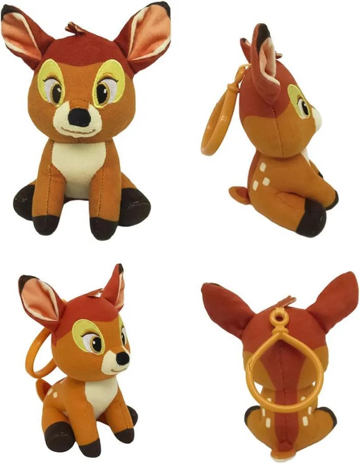 Disney Bambi Cute 3D plüss figura akasztóval, táskadísz 15 cm