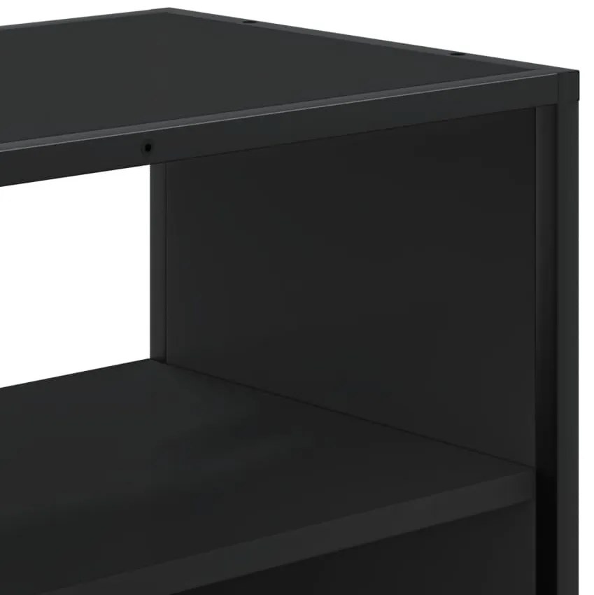 fekete szerelt fa és fém TV-szekrény 100x31x39,5 cm