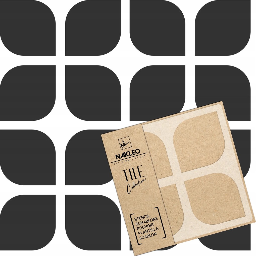 Festősablon Csempe Csempék Többször felhasználható 15x15cm Minta Geometria Teruel