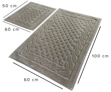 2x BAMBI fürdőszobai szőnyeg 60x100 cm bézs színben