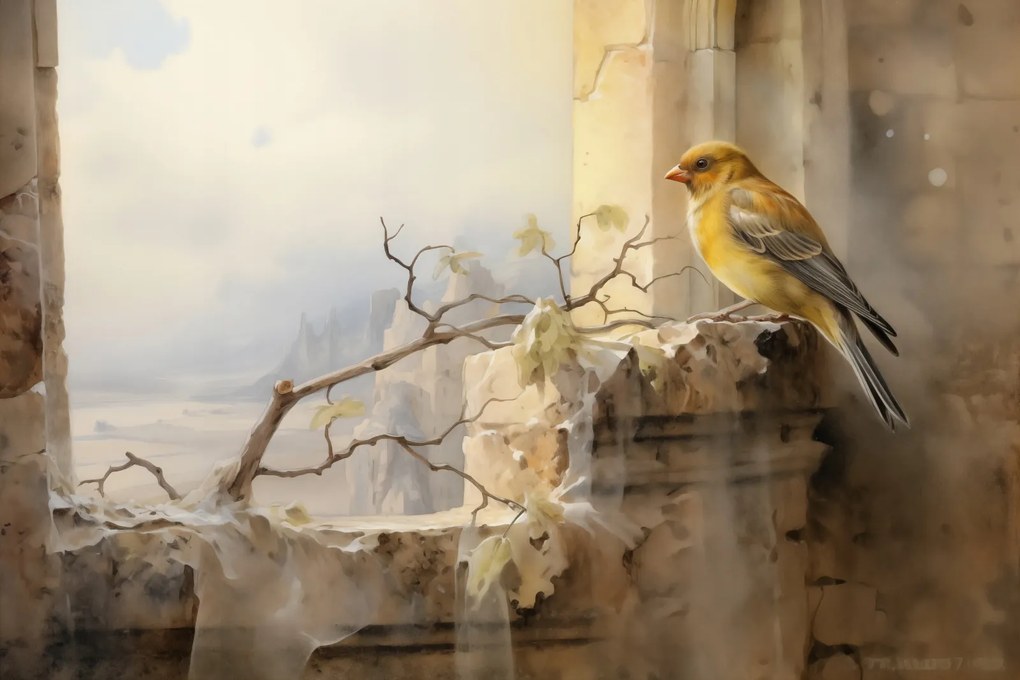 Poszter 91,5x61cm Kanári a szélen