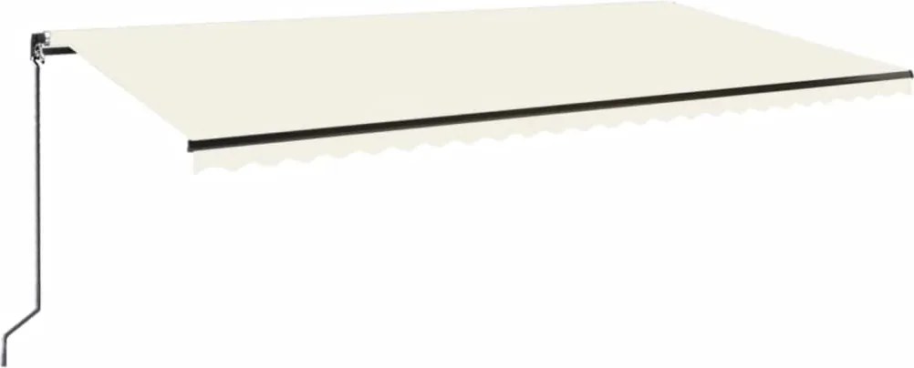 vidaXL krémszínű kézzel kihúzható napellenző 600 x 350 cm