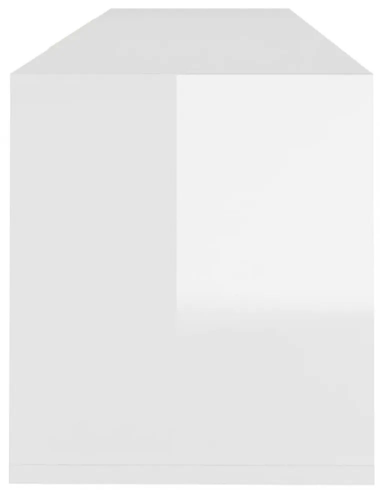 magasfényű fehér szerelt fa TV-szekrény 120x30x40,5 cm