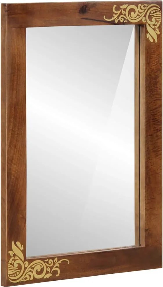 vidaXL Fürdőszobai tükör tükörrel Méz barna 70 x 50 x 2,5 cm