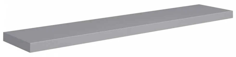Szürke MDF lebegő fali polc 120 x 23,5 x 3,8 cm